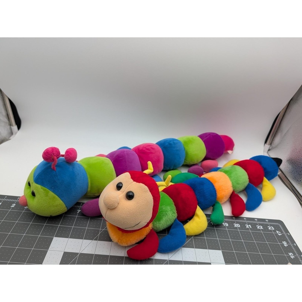 Rainbow Caterpillar Centipede Bug Plush Kuddle Me Toys Schaffer Lot of 2